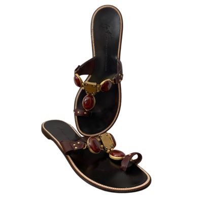 Giuseppe Zanotti Design Janis 10 Infradito Embellished Sandal Shoe Made In Italy Women's Size 9.5B