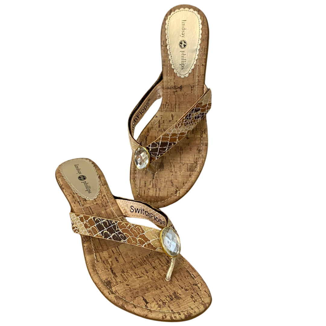 Lindsay Phillips SwitchFlops Sandal Shoe & Velcro Embellishments Women's Size 10