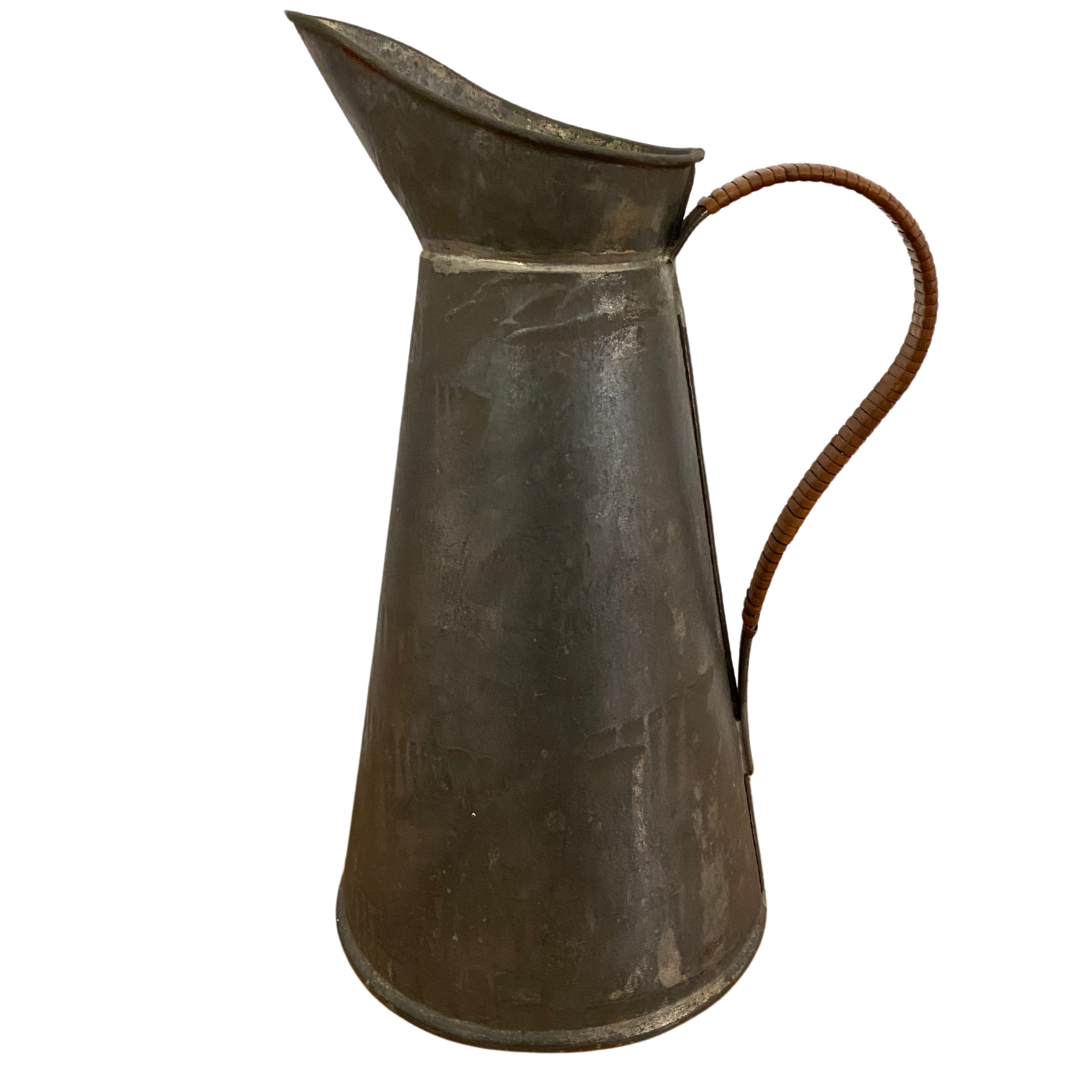 France Stamped Wrapped Handle Metal Pitcher