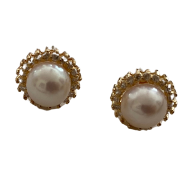 Cultured Pearl 14K Gold Post Earrings