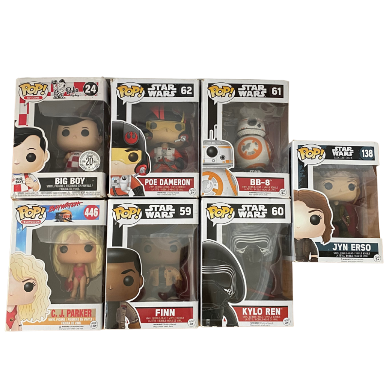 Funko Pop Assorted Bobble Head &amp; Figurine Set of 7