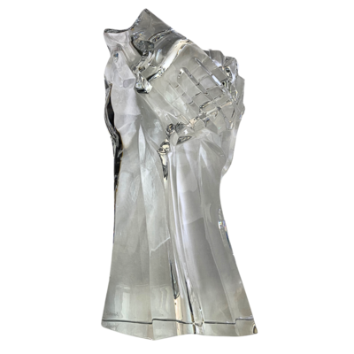 Baccarat Large Crystal Hands Clasping Sculpture
