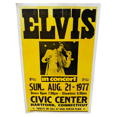 ELVIS Promotional Poster Sunday, August 21, 1977