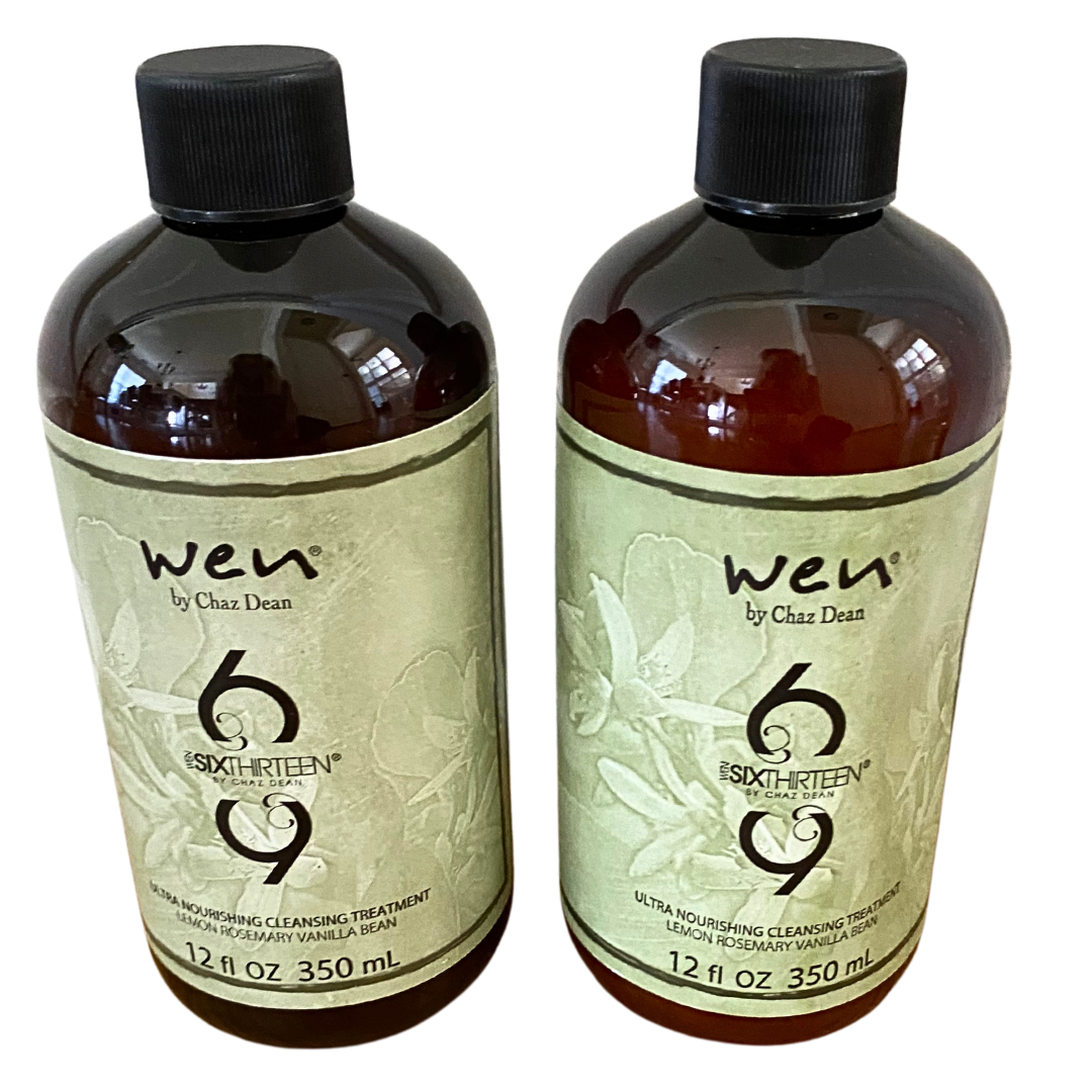 WEN Chaz Dean Six Thirteen Ultra Nourish Cleansing Treatment Lemon Rosemary Vanilla Bean 12 oz. Set of 2