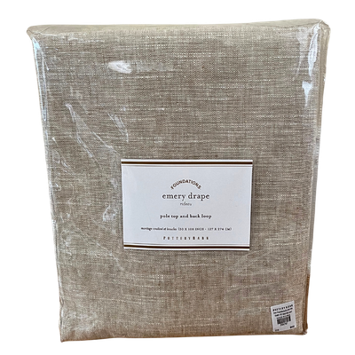 Pottery Barn Emery Drape Oatmeal Linen &amp; Cotton Panel 50&quot; x 108&quot;