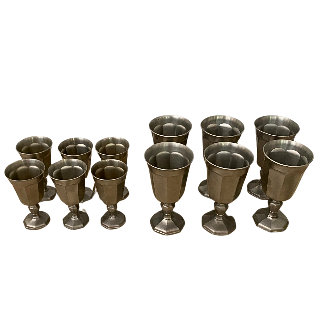 Gorham Pewter Wine &amp; Water Goblet Set of 12