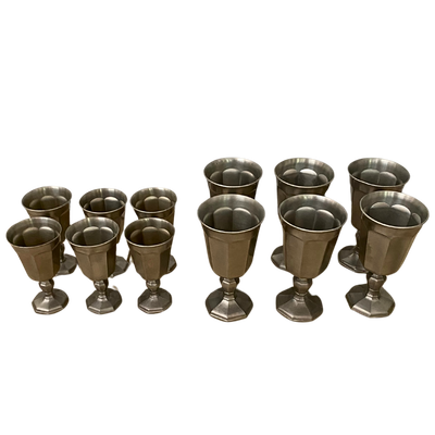 Gorham Pewter Wine &amp; Water Goblet Set of 12