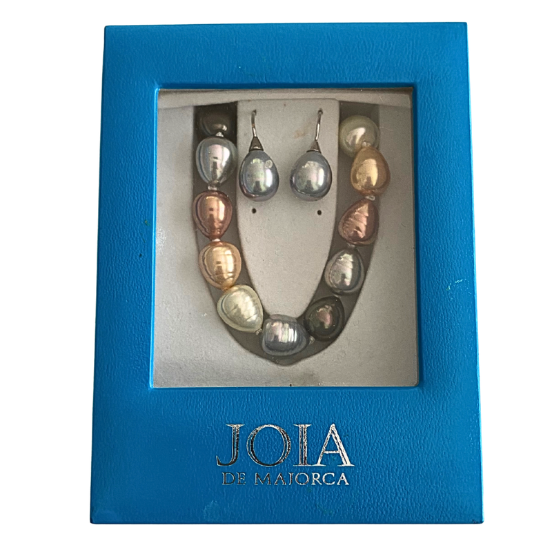Joia De Majorca Multi Tone Simulated Pearl Necklace &amp; Earrings Set