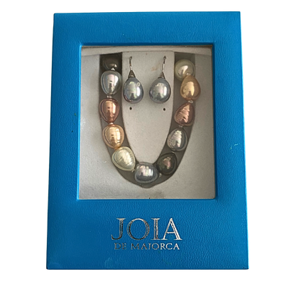 Joia De Majorca Multi Tone Simulated Pearl Necklace &amp; Earrings Set