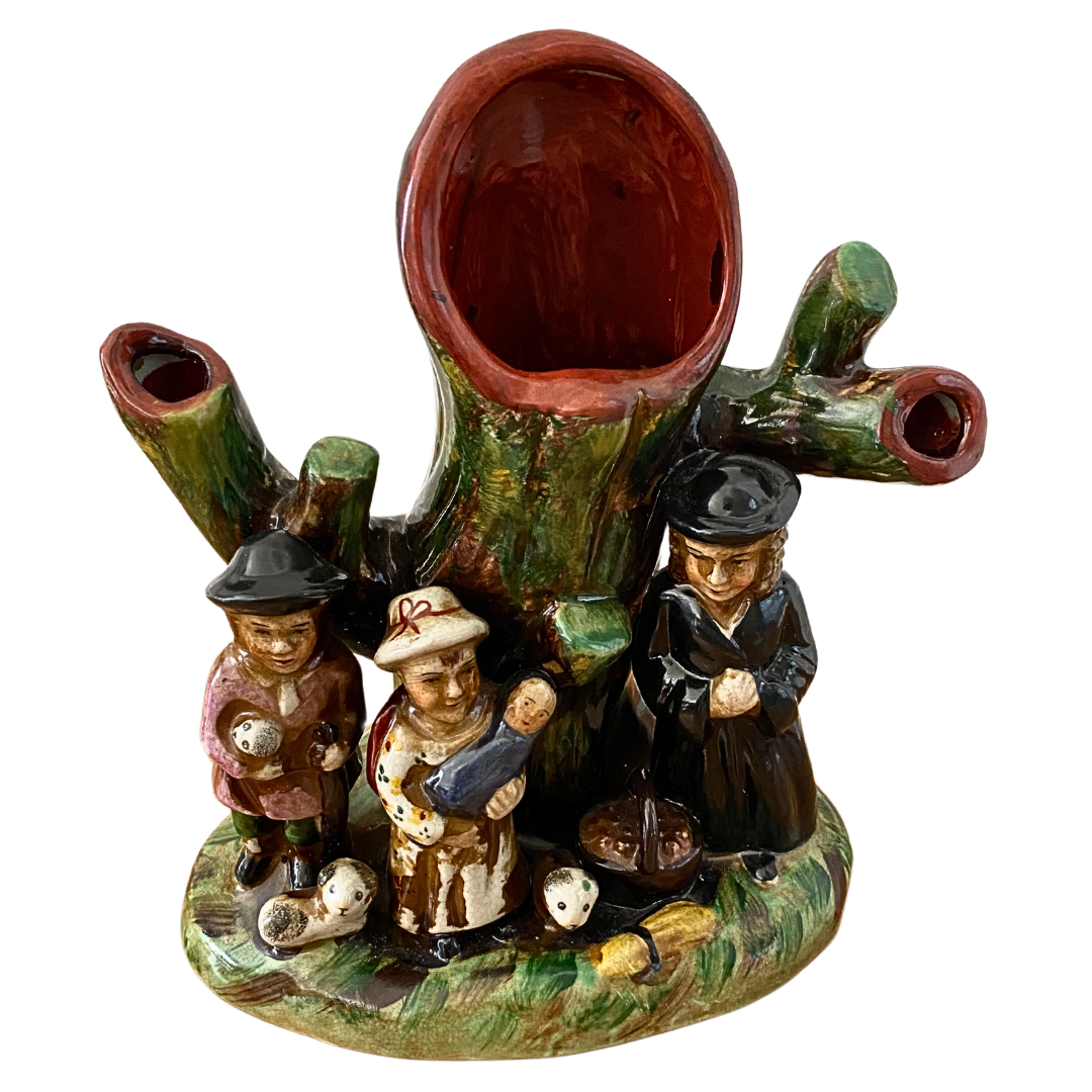 Antique English Staffordshire Style Reproduction Pottery Figure Of A Pig Tithe Group