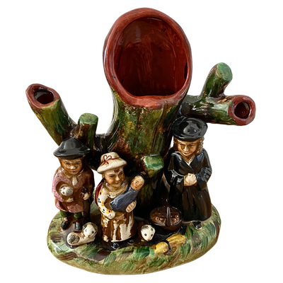 Antique English Staffordshire Style Reproduction Pottery Figure Of A Pig Tithe Group