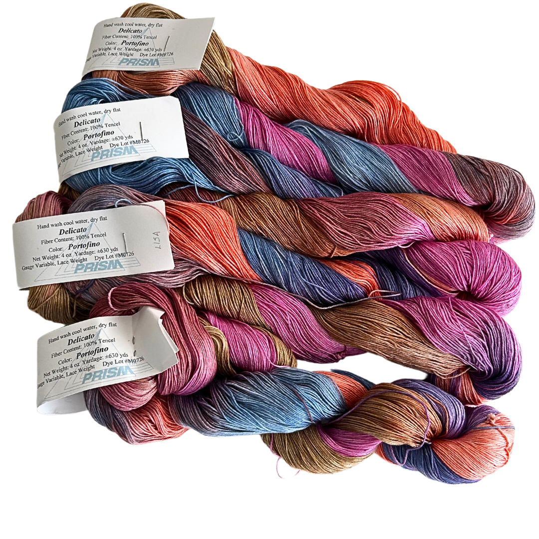 Prism Delicato Custom Dyed Tencel Yarn Portofino 4 Skeins