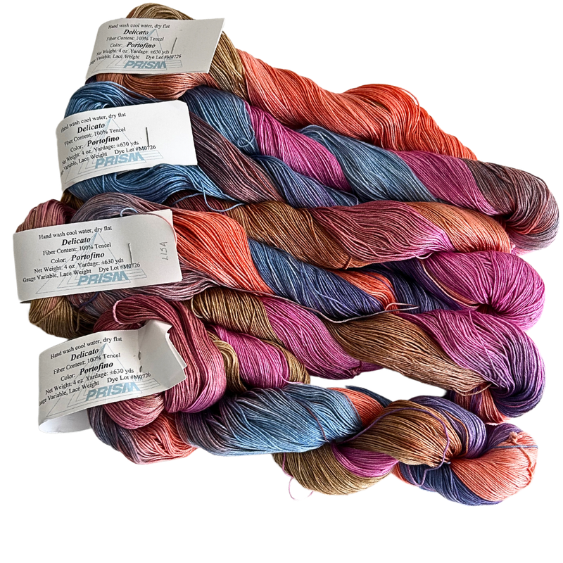 Prism Delicato Custom Dyed Tencel Yarn Portofino 4 Skeins