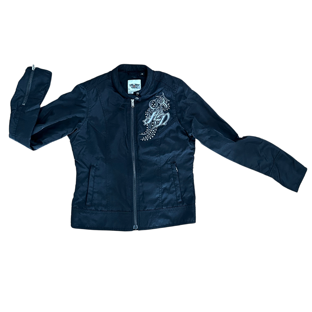 Harley Davidson Nylon Embroidered &amp; Studded Jacket Women&#39;s Size XS