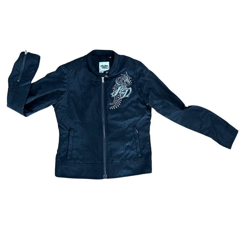 Harley Davidson Nylon Embroidered &amp; Studded Jacket Women&#39;s Size XS