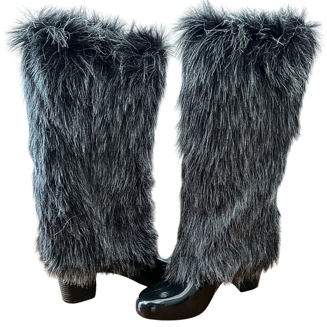 Melissa Faux Fur Rain Boots Women&#39;s Size 7