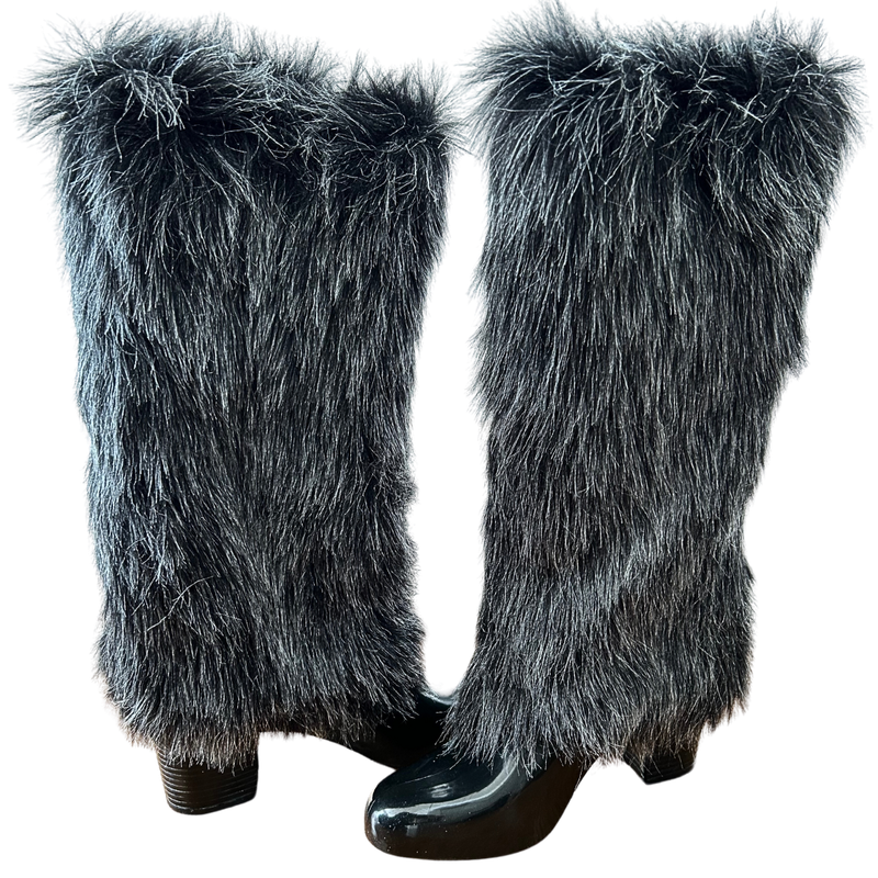 Melissa Faux Fur Rain Boots Women&#39;s Size 7