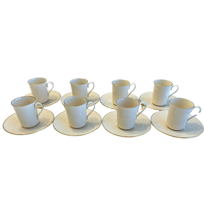 Lenox Gold Rimmed Espresso Cups &amp; Saucer  Set of 8