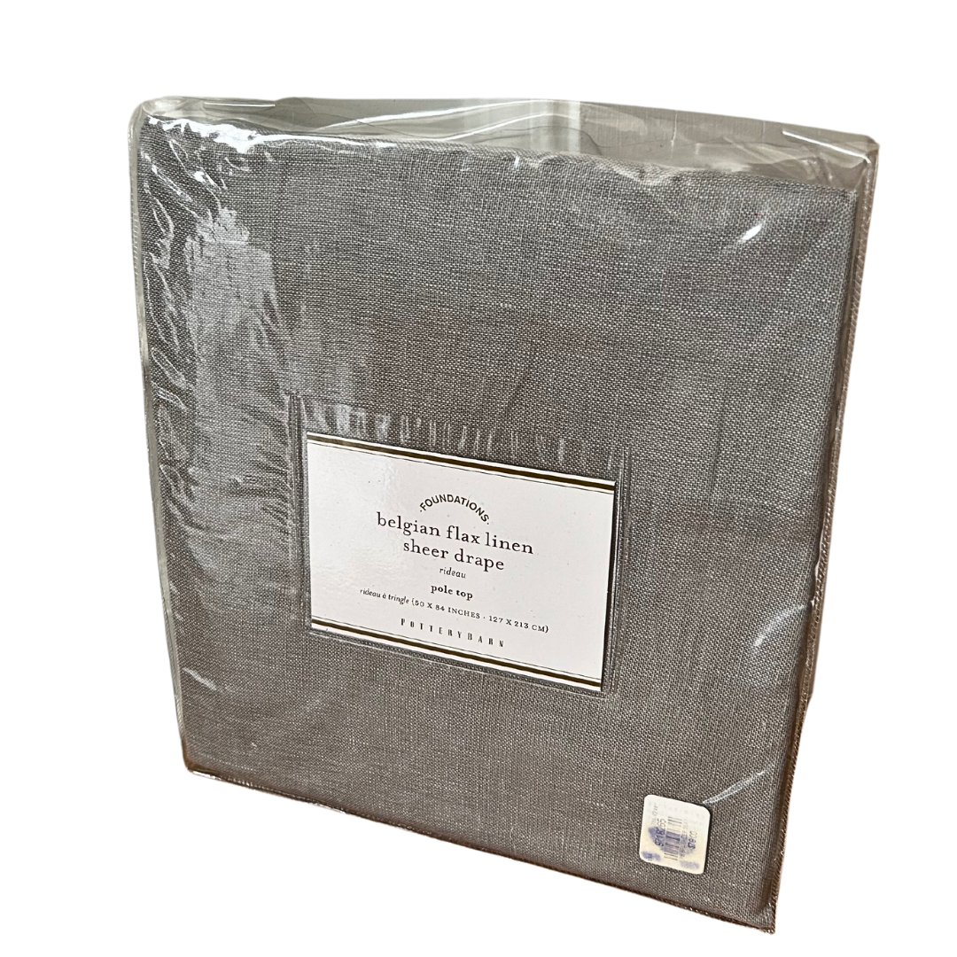 Pottery Barn Belgian Flax Linen Sheer Drape Pole Top 50&quot; X 84&quot;