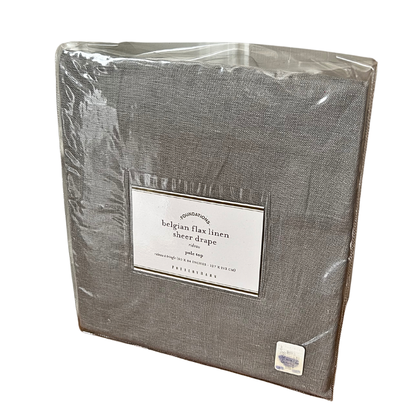 Pottery Barn Belgian Flax Linen Sheer Drape Pole Top 50&quot; X 84&quot;