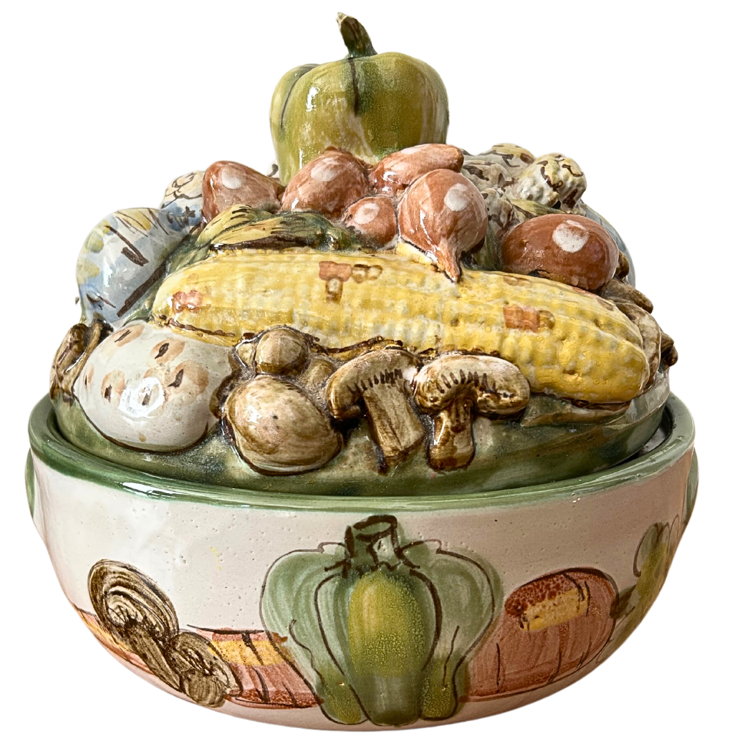 Louisville Stoneware Vegetable Harvest Serving Bowl &amp; Lid