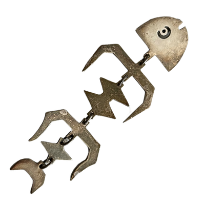 Sterling Silver 925 Mexico Modernist Articulated Vintage Fish Pendant/Brooch