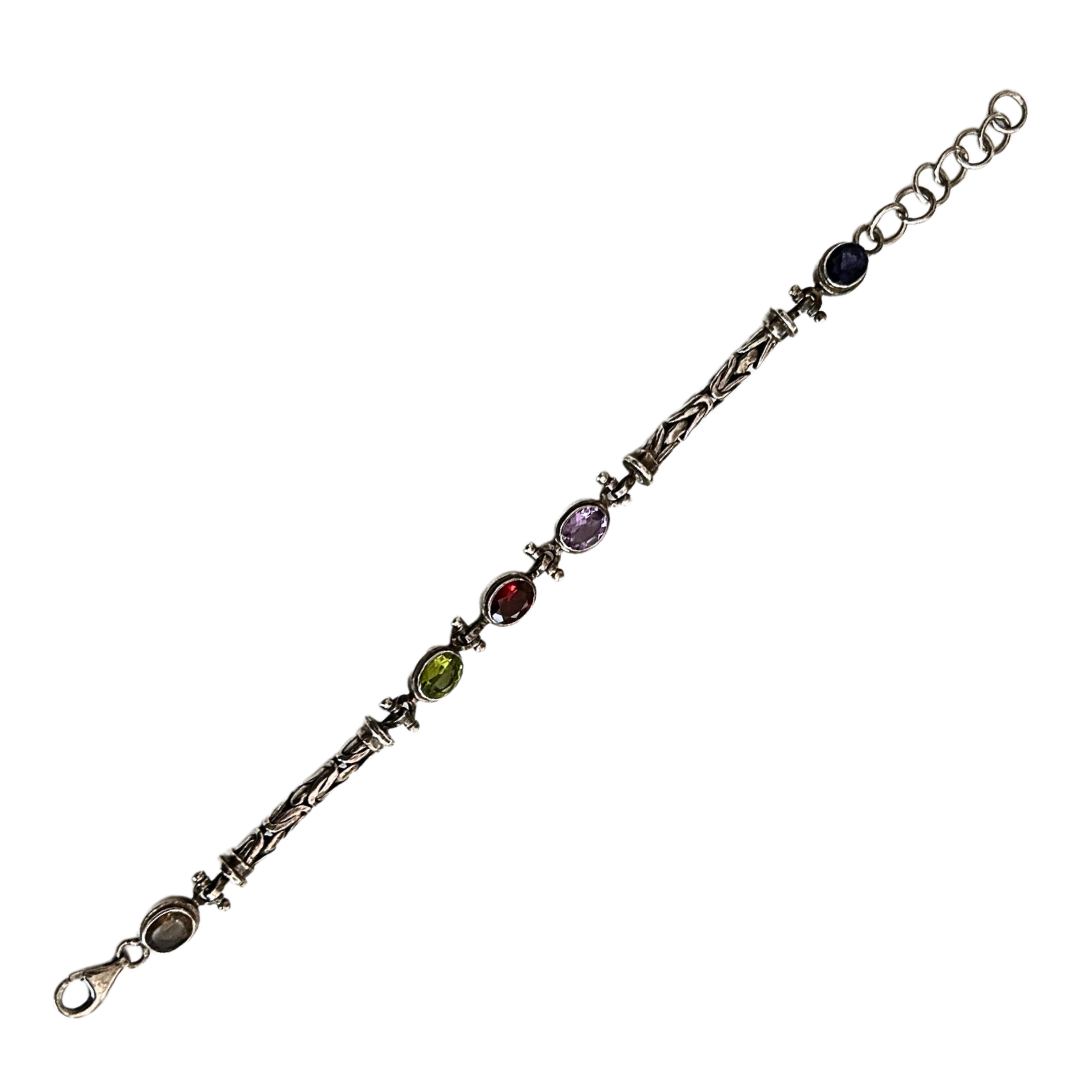 Sterling 925 Gemstone Adjustable Clasp Bracelet