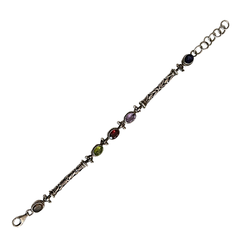 Sterling 925 Gemstone Adjustable Clasp Bracelet