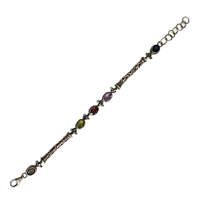 Sterling 925 Gemstone Adjustable Clasp Bracelet