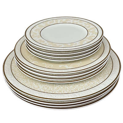 Villeroy &amp; Boch Ivoire Made In Germany Bone China 4 Dinner Plates, 4 Salad Plates, and 4 Bread &amp; Butter Plates