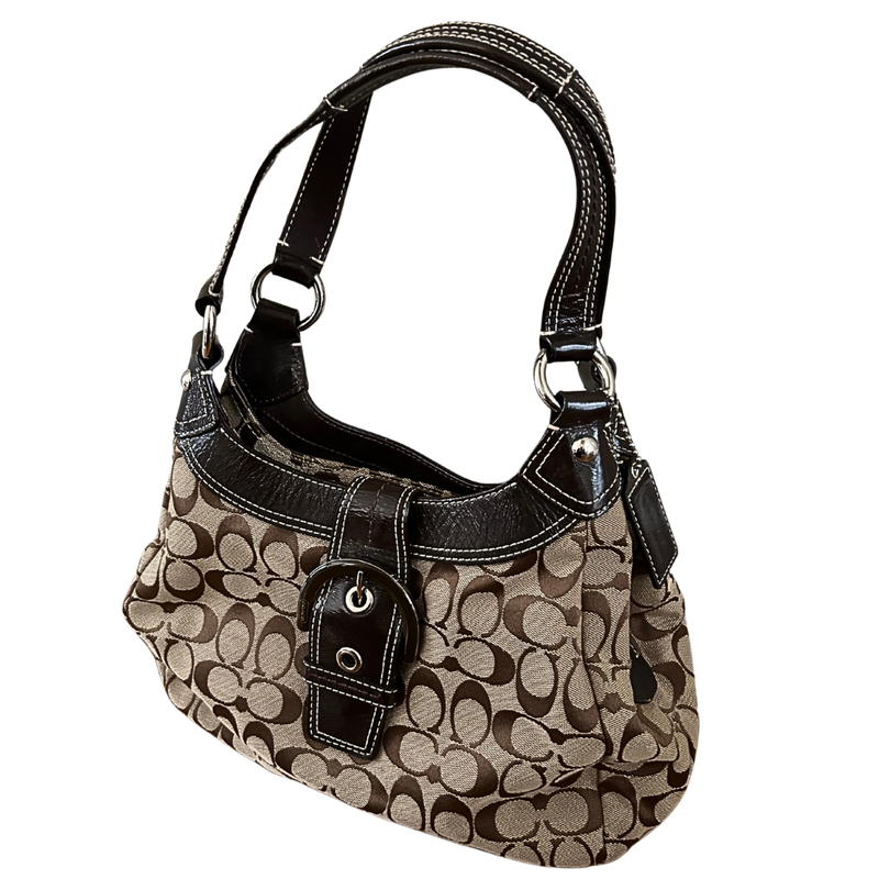 COACH Signature Triple Compartment Shoulder Purse 17094