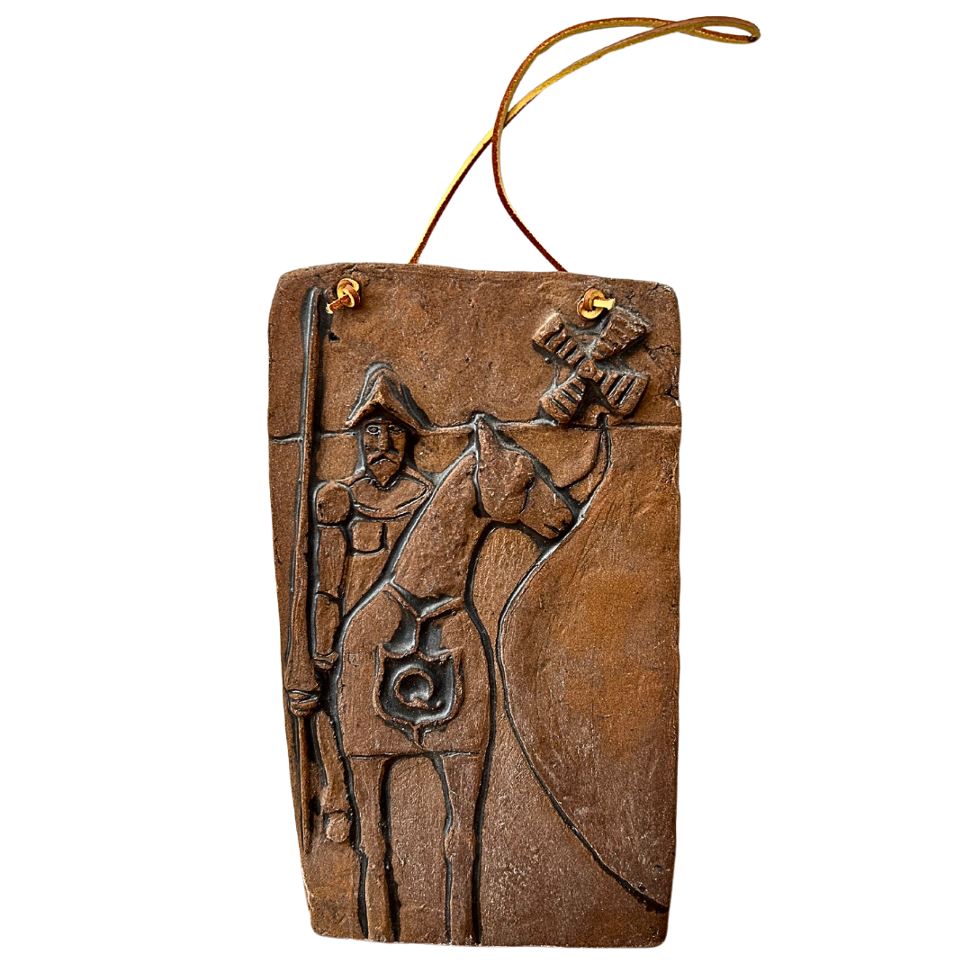 Isla del Sol Red Wave Clay Art Man on Horse Made In Puerto Rico