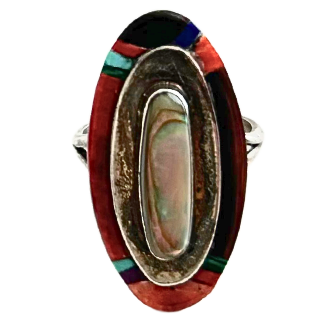 TJO Signed Sterling &amp; Multi-Stone Ring By Theresa Jo
