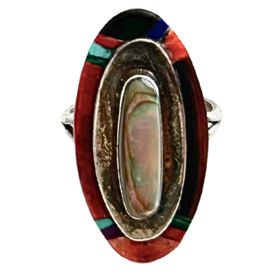 TJO Signed Sterling &amp; Multi-Stone Ring By Theresa Jo
