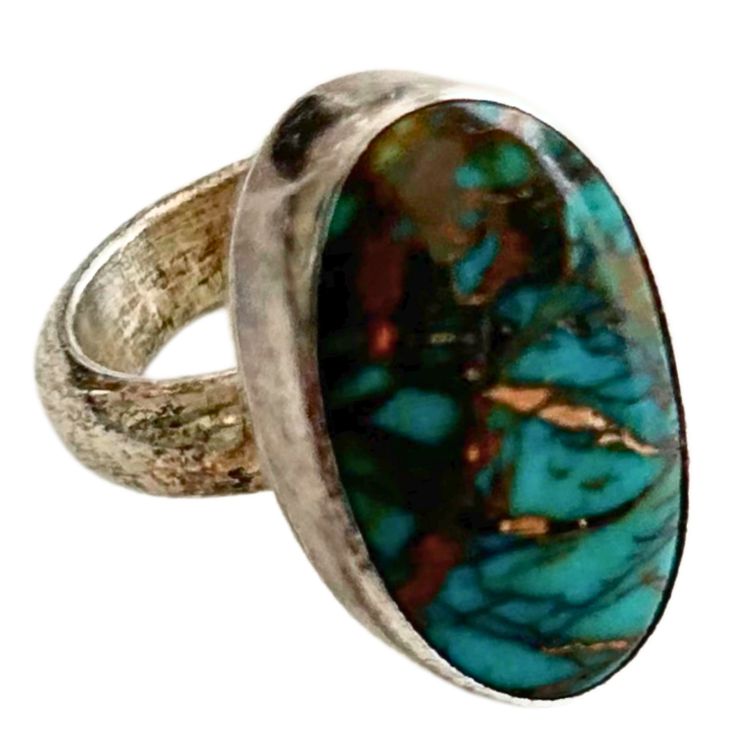 T. Skeets Signed Sterling &amp; Stone Ring By Tatum Skeets