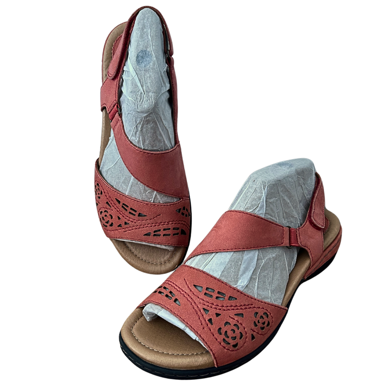 Earth Shoe Soft Buck Leather Strap Slingback Sandals Women&#39;s Size 9