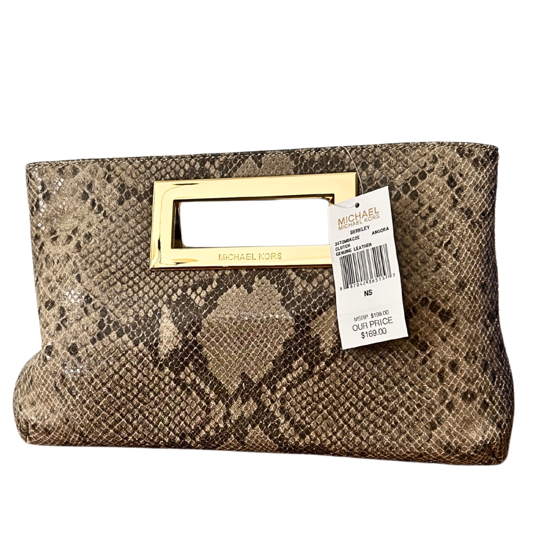 Michael Kors Berkley Angora Clutch Leather Purse