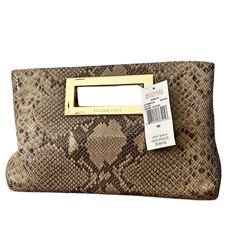 Michael Kors Berkley Angora Clutch Leather Purse