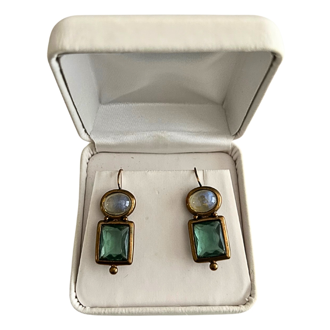 Extasia Signed Glass Pierced Earrings