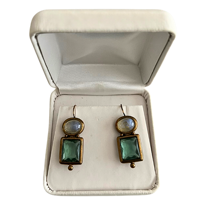 Extasia Signed Glass Pierced Earrings