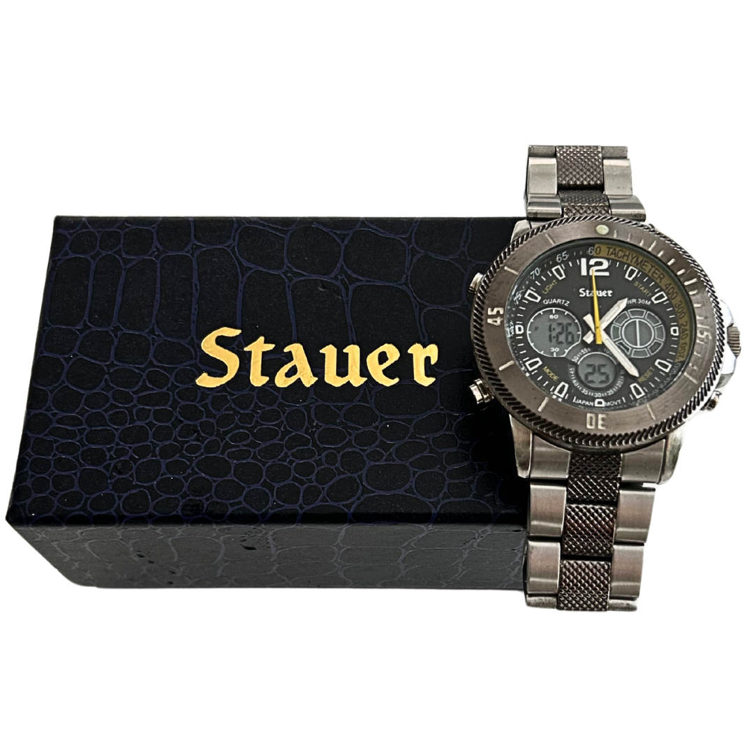Stauer Colossus Hybrid Chronogragh Japan Movt 20410 3 ATM Men&#39;s Watch