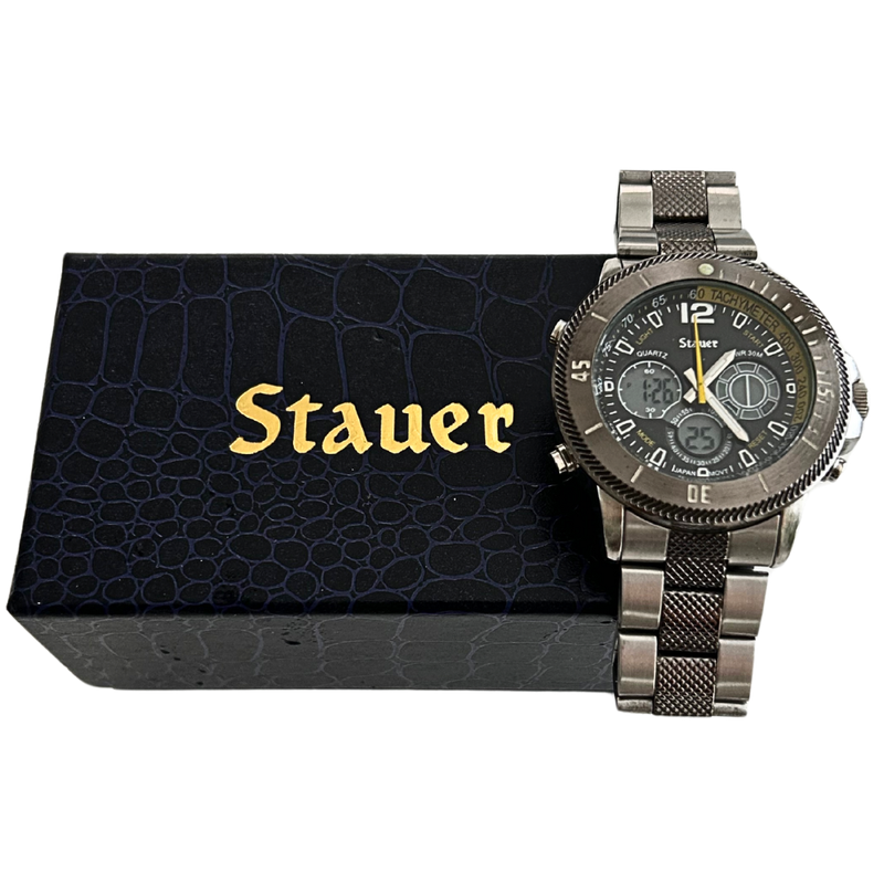 Stauer Colossus Hybrid Chronogragh Japan Movt 20410 3 ATM Men&#39;s Watch