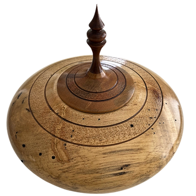 2005 Hand Turned Spalted Maple Wood Signed Polished Vessel Urn