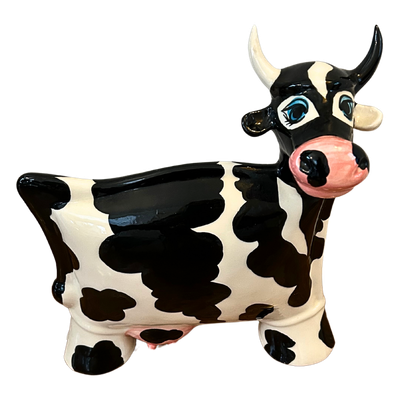 Turov Signed Hand Painted Large Ceramic Cow Figurine