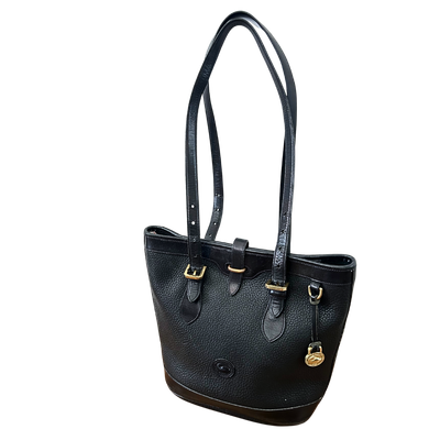 Dooney &amp; Bourke Leather Pull Through Closure Buckle Shoulder Tote Purse