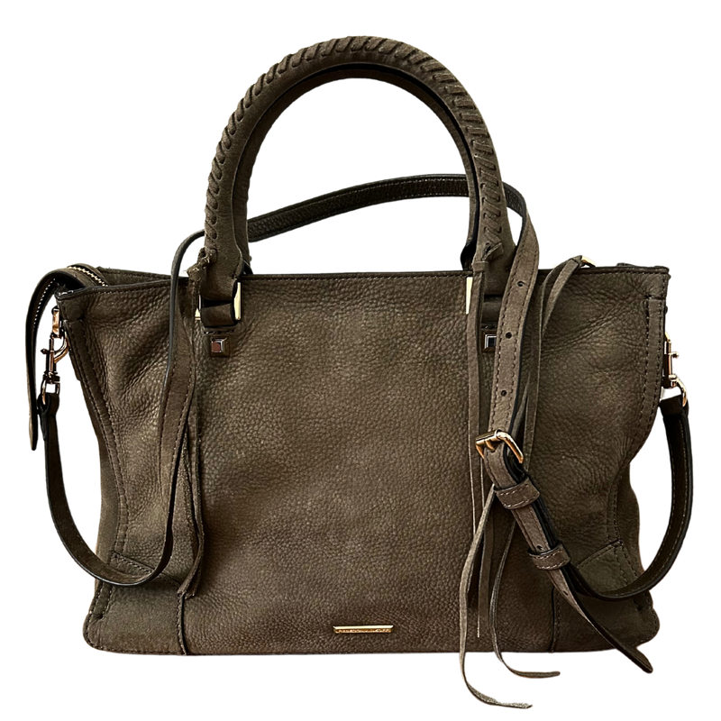 Rebecca Minkoff Handle &amp; Crossbody Zip Top Suede Purse