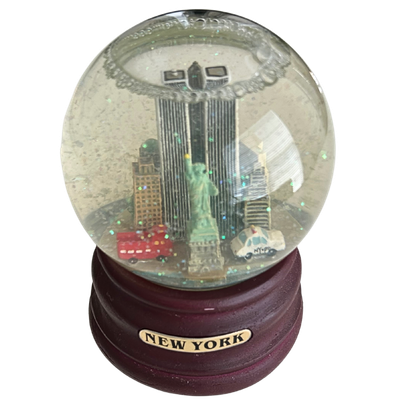 Twin Tower Statue of Liberty New York City Musical Snow Globe