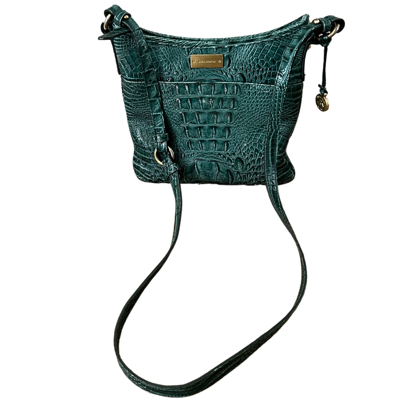Brahmin Embossed Zip Top Closure Crossbody Purse