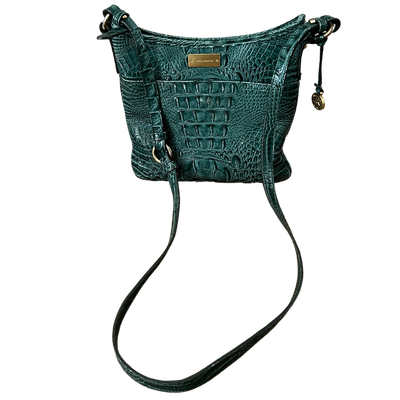 Brahmin Embossed Zip Top Closure Crossbody Purse
