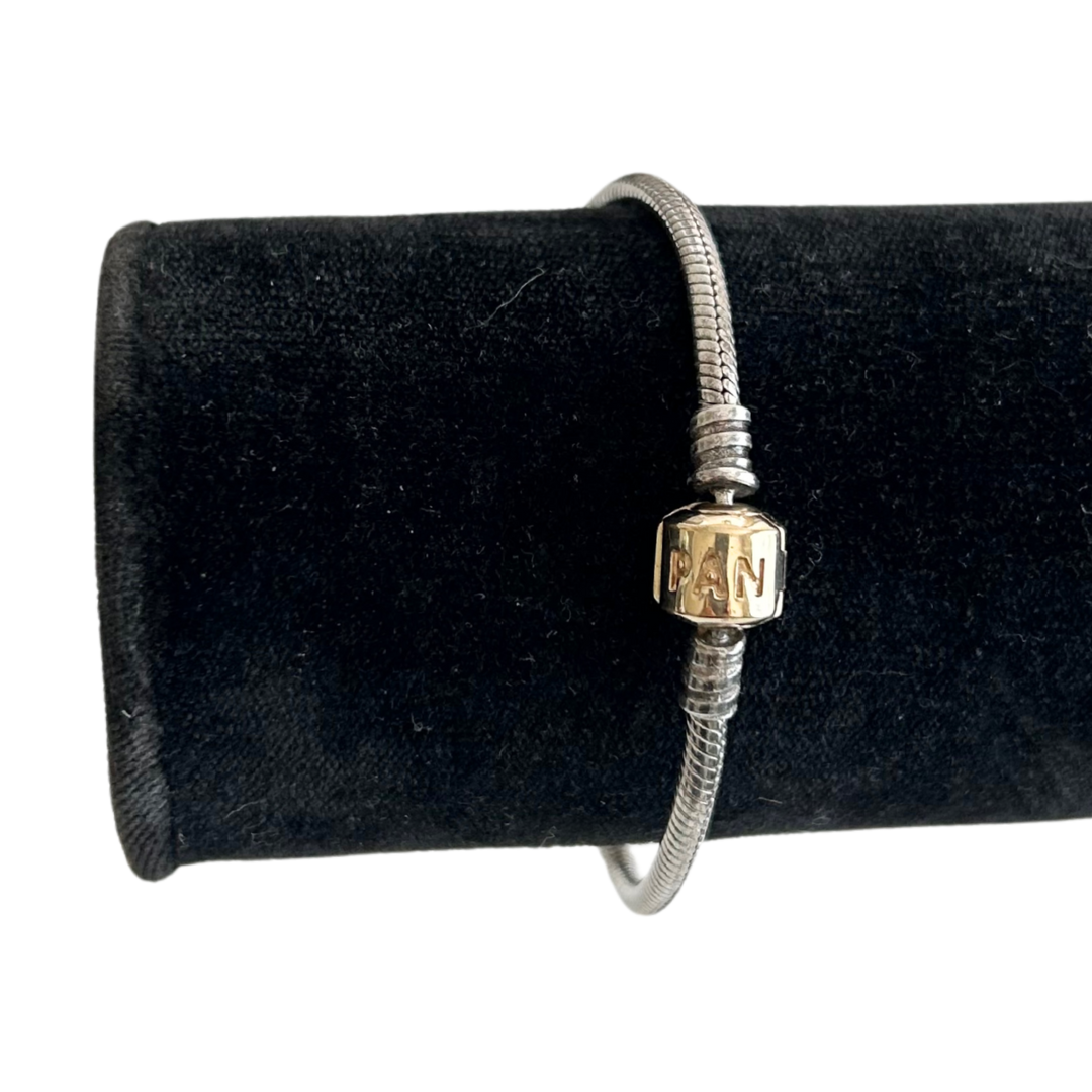 Pandora Barrel 925 ALE Clasp Snake Chain Bracelet